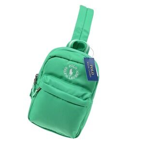 NWT Polo Ralph Lauren Crossbody Backpack Green Sporty Luxe Streetwear Modern